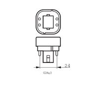 LightED Bombilla para downlight PL 4 pin 26W G24Q-3 luz blanca día 6400K Bajo consumo, Larga duración