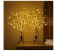 Lighted Branches for Vases, 50led Elegant Glow Birch Branch Decoration Lights By Batteries, for Elegant Indoor Christmas, Romantic Wedding, Lively Party and Fashion Home Decoration(Black-2Set)