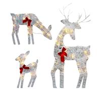 Lighted Christmas Deer -Waterproof Iron Decor with Bow List Deer Bow Light | Light Up Christmas Deer For Family Friends Home Patio Garden Parties Holiday Outside Lawn