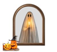 Lighted Halloween Mirror Spooky - - - Framed Wall Decor Glowing Display for