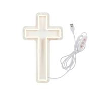 Lighted Neon Cross, Home Decoration Lamp, Christian Catholic Crucifix with Dimmable LED Glow, Radiant Spiritual Ambiance Lighting for Space Illumination, Spiritual Reflection, and Interior Atmosphere