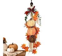 Lighted Pumpkin Swag Hangable Wooden - Pumpkin Porch Hanger for Home Living