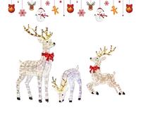 Lighted Reindeer - ABS Realistic LED Christmas Lamp, 40 × 20 cm Waterproof Holiday Yard Decoration | Warm Glow Flat Reindeer Light Sign, Battery Powered Outdoor/Indoor Decor For Lawn, Garden, Pathway
