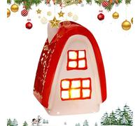 Lighted Village Houses | Led Ceramic Houses | Battery Holiday Figurine | Christmas Decor Houses, Ceramic Lighted Village, Festive House Figurine, Village Scene Decor, Christmas Ceramic Figurine