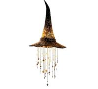Lighted Witch Hat Hanging Chime, LED Halloween Hanging Decor，1 Pcs