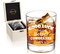 LIGHTEN LIFE Vaso de whisky Good Luck Finding Better Coworkers Than Us 12 onzas,regalo novedoso para compañeros de trabajo en caja de madera valiosa,regalo de despedida para compañeros jefes,colegas