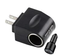 Lighter Plug Adapter | Stable Lighter Converter with LED Indicator 220V To | AC To DC Automotive Accessories Black For Dashboard Cam Car Fan Radio Transmitters Adapter Plug For Car Stable Lighter Conver