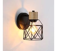 Lightess Aplique Pared Interior Industrial, Lámpara de Pared Vintage Ajustable, Diseño de Jaula Metal Luz de Pared para Pasillo Escalera, Negro, E27 40W Máx