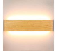 Lightess Lamparas de Pared Madera, Apliques de Pared Interior 40CM, 18W Luz Pared Interior LED, 3000K Apliques Madera Moderna Iluminación para Salón, Dormitorio, Pasillo, Escalera, Blanco Cálido
