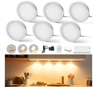 Lightess Regulable 6uds Luz del Gabinete LED Bajo Armario Vitrina Cálida