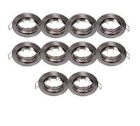 LIGHTEU, 10x Aluminium marco de proyector empotrado 10x, gu10 MR16, función de inclinación, aplique de downlight de techo, soporte (enchufe) no incluido acabado en níquel