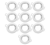 LIGHTEU, 10x Aluminium marco de proyector empotrado 10x, gu10 MR16, función de inclinación, aplique de downlight de techo, soporte (enchufe) no incluido, blanco escarcha