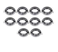 LIGHTEU, 10x Aluminium marco de proyector empotrado 10x, gu10 MR16, función de inclinación, aplique de downlight de techo, soporte (enchufe) no incluido acabado cromado