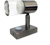lighteu, 12V 3W A2 Foco de Techo/Pared, Acabado en níquel, luz de Lectura, Giro y Giro con Touch Switch Regulable luz Blanca/Azul cálida para yate, Caravana, RV