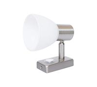 lighteu, 12V 3W D1 Foco de Techo/Pared, Acabado en níquel, luz de Lectura, Giro y Giro con Touch Switch Regulable luz Blanca/Azul cálida para yate, Caravana, RV