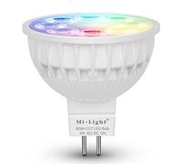 lighteu®, 1x 4W 12V GU5.3 MR16 RGB + CCT LED Cambio de color de foco y CCT WW CW Temperatura ajustable, controlada por MiLight WiFi ibox/Remote (no incluido), FUT104