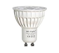 lighteu®, 1x 4W GU10 RGB + CCT LED Cambio de color de foco y CCT WW CW Temperatura ajustable, controlada por MiLight WiFi ibox/Remote (no incluido), Mi-light original FUT103