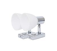 lighteu, 2X 12V 3W D1 Foco de Techo/Pared, Acabado en Cromo, luz de Lectura, Giro y Giro con Touch Switch Regulable luz Blanca/Azul cálida para yate, Caravana, RV