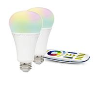 lighteu®, 2x 12W E27 Miboxer WiFi RGBCCT LED bombillas con un control remoto de 4 zonas 2x FUT105+FUT092