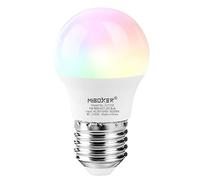 lighteu®, Miboxer 4 W E27 RGBCCT Color RGB plus Bombilla de luz blanca cálida y blanca fría, regulable, que cambia de color FUT110