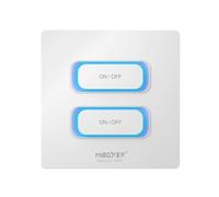 LIGHTEU, MiBoxer ESR2T - Panel remoto de 2,4 GHz, 2 interruptores de pared para iluminación LED, CA 100-240 V, alcance de 30 m, control de 2 zonas, sensor de presencia humana integrado