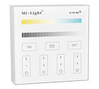 LIGHTEU, Milight Miboxer Control remoto de panel inteligente montado en la pared con ajuste CCT de 4 zonas para todas las bombillas LED blancas duales Milight Miboxer y controladores LED T2