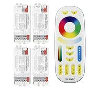 LIGHTEU®, Milight Miboxer Controlador de tira LED 3 en 1 (WiFi+2.4G) RGB RGBW RGBCCT, Tuya Smart Amazon Alexa y Google control de voz en casa compatible con bluetooth 4.2 DMX512, 4x E3-WR + FUT092