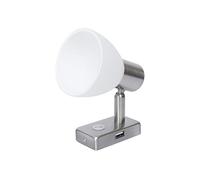 lighteu, proyector de Techo/Pared USB 12V 3W D1, Acabado de níquel, luz de Lectura, Giro y Giro con Interruptor táctil Regulable luz Blanca/Azul cálida para yate, Caravana, RV