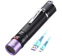 LIGHTFE Linterna UV UV304D Luz negra 365nm Máx. 5 vatios para curado de pegamento UV, rocas y minerales, detección de fugas de CA... (UV304)