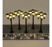 LightGo Kit de bricolaje de luces de calle de ladrillo para edificios modulares Lego, juego de 5 luces para personalizar el diseño de tu ciudad, Plug & Play (negro cuádruple)