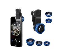 LightHome 3 in 1 180 Degree Fish Eye Lens + Wide Angle + Micro Lens Kit for iPhone 4 4S 4G 5 5G 5S 5C 6 Plus iPad 1 2 3 4 5 Samsung GALAXY S2 I9100 S3 I9300 S4 I9500 Note I9220 Note2 N7100 Note3 S3 S4 S5 mini i8190 S7562 HTC LG-Blue by LightHome
