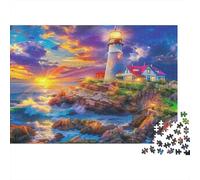 Lighthouse 1000 Piece Puzzle for Adults Lighthouse at Sunset Fun and Challenging Family Game & Great Gift Idea 70x50cm/1000pcs