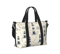 Lighthouse - Bolsas de viaje con estampado de ancla de gaviota para mujer, artículo personal durante la noche, bolsa de gimnasio para hombres y mujeres