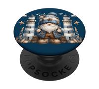 Lighthouse GNOME For Men Seagull Decor Retired Dad Life PopSockets PopGrip Adhesivo