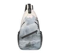 Lighthouse in Storm Winter Park Sling Bag, Mochila de Hombro Paquete de Pecho Causal Crossbody Daypack para Mujeres Hombres Senderismo Viajes
