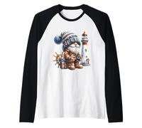 Lighthouse Keeper GNOME For Beach Trip and Family Vacation Camiseta Manga Raglan