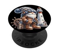 Lighthouse Keeper GNOME For Beach Trip and Family Vacation PopSockets PopGrip Adhesivo