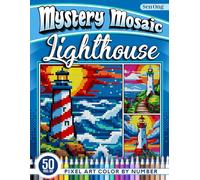 Lighthouse Landscapes Mystery Mosaics Color by Number: 50 Pixel Art Scenes of Coastal Beauty (Mystery Mosaic Color By Number Collection)
