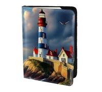 Lighthouse - Soporte para pasaporte con impresión de pintura de diamante, artículos esenciales de viaje, cartera antirrobo para tarjetas y pasaportes, tamaño para adaptarse a todos los pasaportes