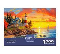 Lighthouse Sunset Coast Estructura Duradera Actividad De Ocio Ideal, Apta para Mejorar Habilidades De Resolución De Problemas 52x38cm/1000pcs