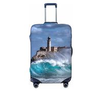 Lighthouse Waves - Funda para equipaje de lluvia torrencial, fundas lavables para maleta, fundas de equipaje de moda, funda protectora de maleta antiarañazos, Let's Go Travel Around The World, grande,