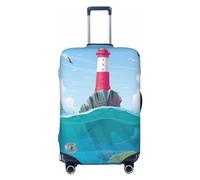 Lighthouse Waves - Funda para equipaje de lluvia torrencial, fundas lavables para maleta, fundas de equipaje de moda, funda protectora de maleta antiarañazos, Let's Go Travel Around The World, grande,