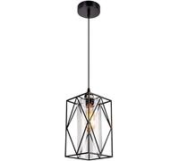 Lighting,Retro V-intage Farmhouse Pendant Black Metal Cage Hanging Lights with Glass Shade, Ceiling Lamp Compatible, Chandeliers