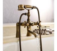 Lightinthebox envejecido Vintage latón 3 "-6" centros dos mango baño Clawfoot bañera ducha Set de grifo pared grifo de dos asas acabado en latón envejecido dos agujeros. De descuento