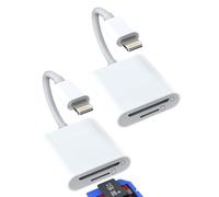 Lightning a Micro SD Card Reader Adaptador Lector de Tarjetas SD (2Pack)Para Apple iPhone 14 13 12 11 Pro Max 7 8 Plus Para iPad Air Accesorios Lector Compact Flash Cable Conector Memory Stick Adapter