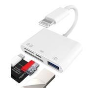 Lightning a USB Micro SD Cargador Lector de Tarjetas SD (4en1)Adaptador Lector Compact Flash Para Apple iPhone 14 13 12 11 Pro Max Para iPad SD Card Reader Cable Conector Memory Stick Fotos Accesorios
