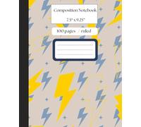Lightning Bolt Pattern Wide-Ruled Composition Notebook, 100 Pages, 7.5" x 9.25": 100 Ruled Pages, 7.5" x 9.25", Durable Lightning Bolt Design for School, Work, and Daily Notes