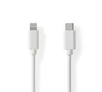 Lightning Cable | USB 2.0 | Lightning de Apple 8-pin | USB-Câ„¢ Macho | 480 Mbps | Niquelado | 1.00 m | Redondo | PVC | Blanco | Label