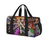 Lightning Colorful Music - Bolsa de lona deportiva para niños, niñas, mujeres, hombres, para fin de semana, fin de semana, bolsa de viaje, gimnasio, casual, bolsa de lona