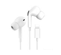 Lightning-compatible headphones for iPhone with volume control and microphone White